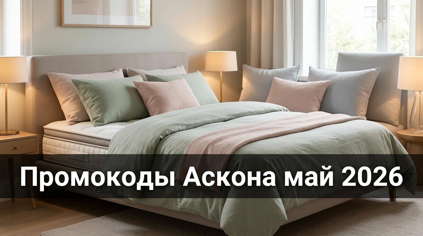 Промокоды Аскона на май 2026: матрасы и кровати со скидкой до 50%