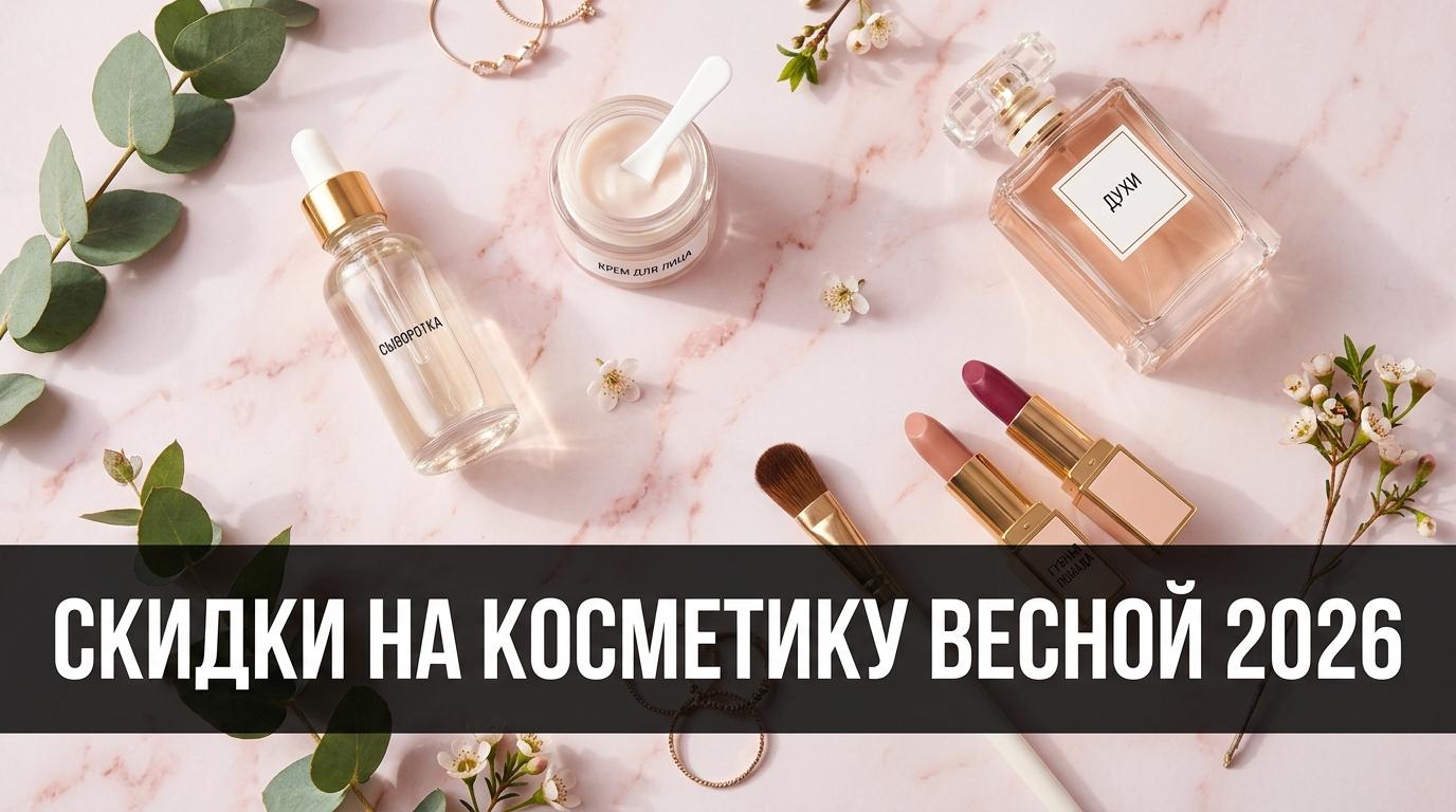 Скидки на косметику весной 2026: где купить дешевле и промокоды магазинов
