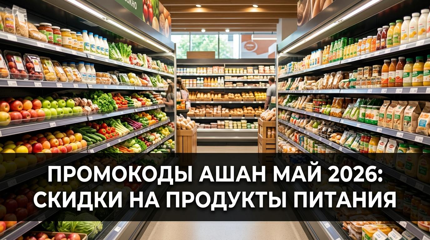Промокоды Ашан май 2026: скидки на продукты питания онлайн