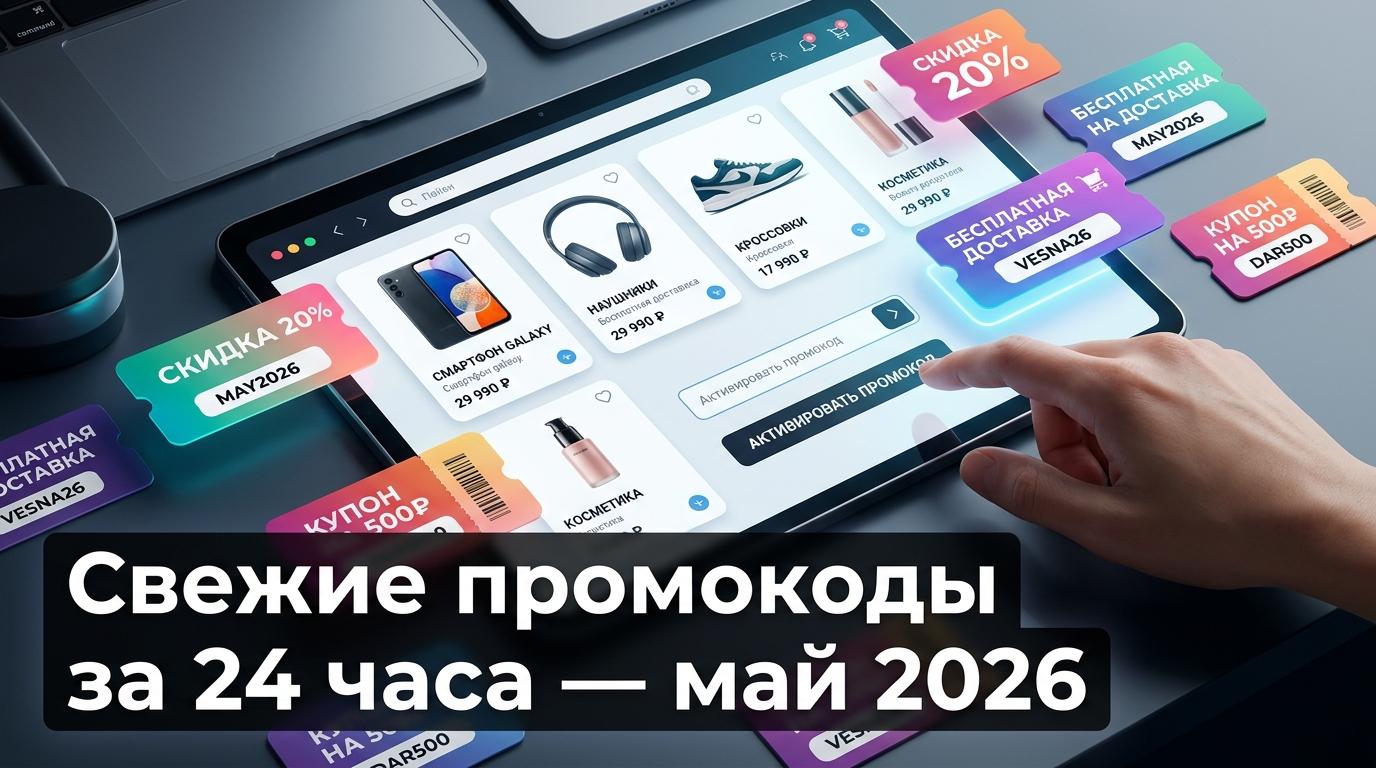 Свежие промокоды за 24 часа: топ обновлений мая 2026