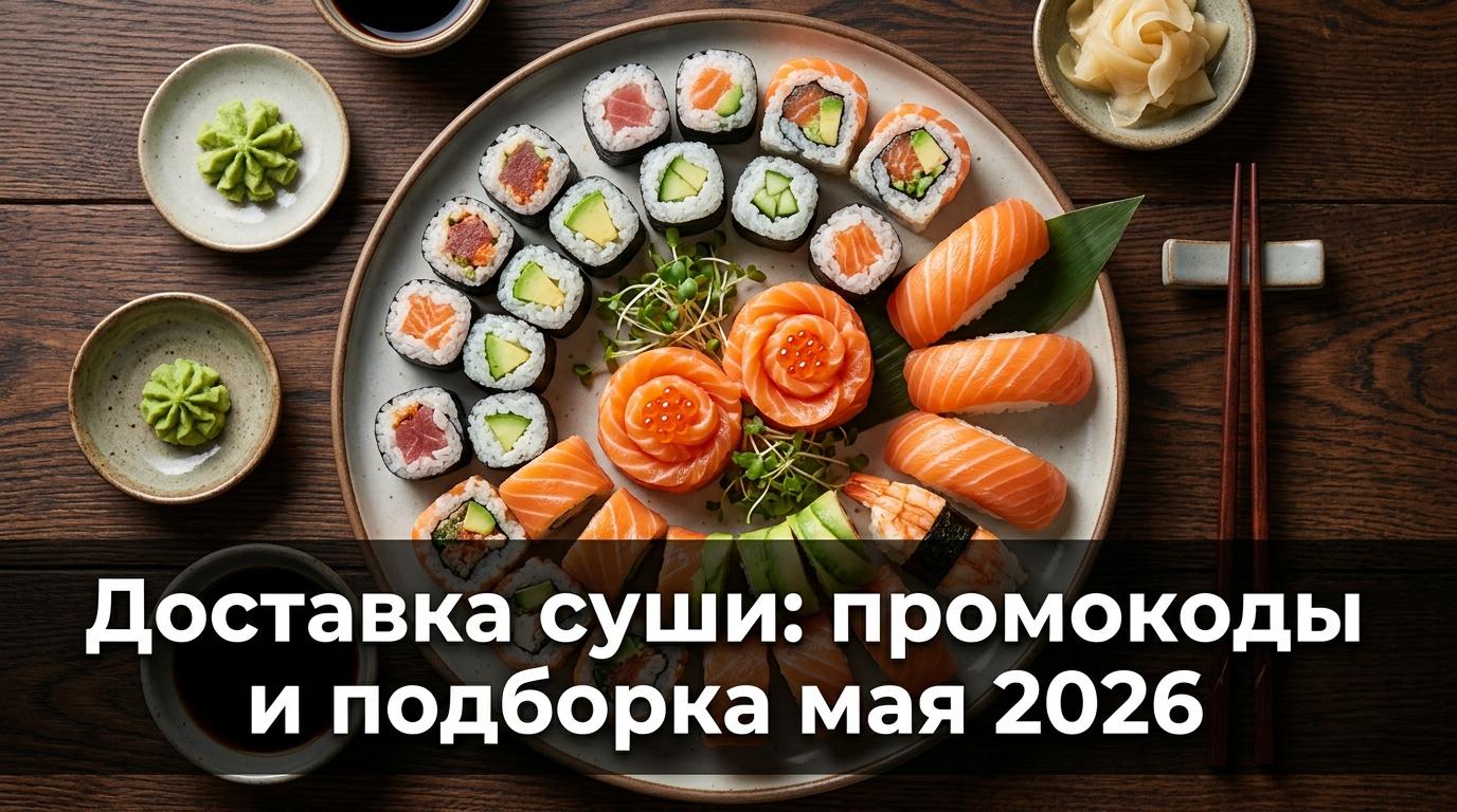 Доставка суши с подарком и скидкой в мае 2026: где заказать выгодно