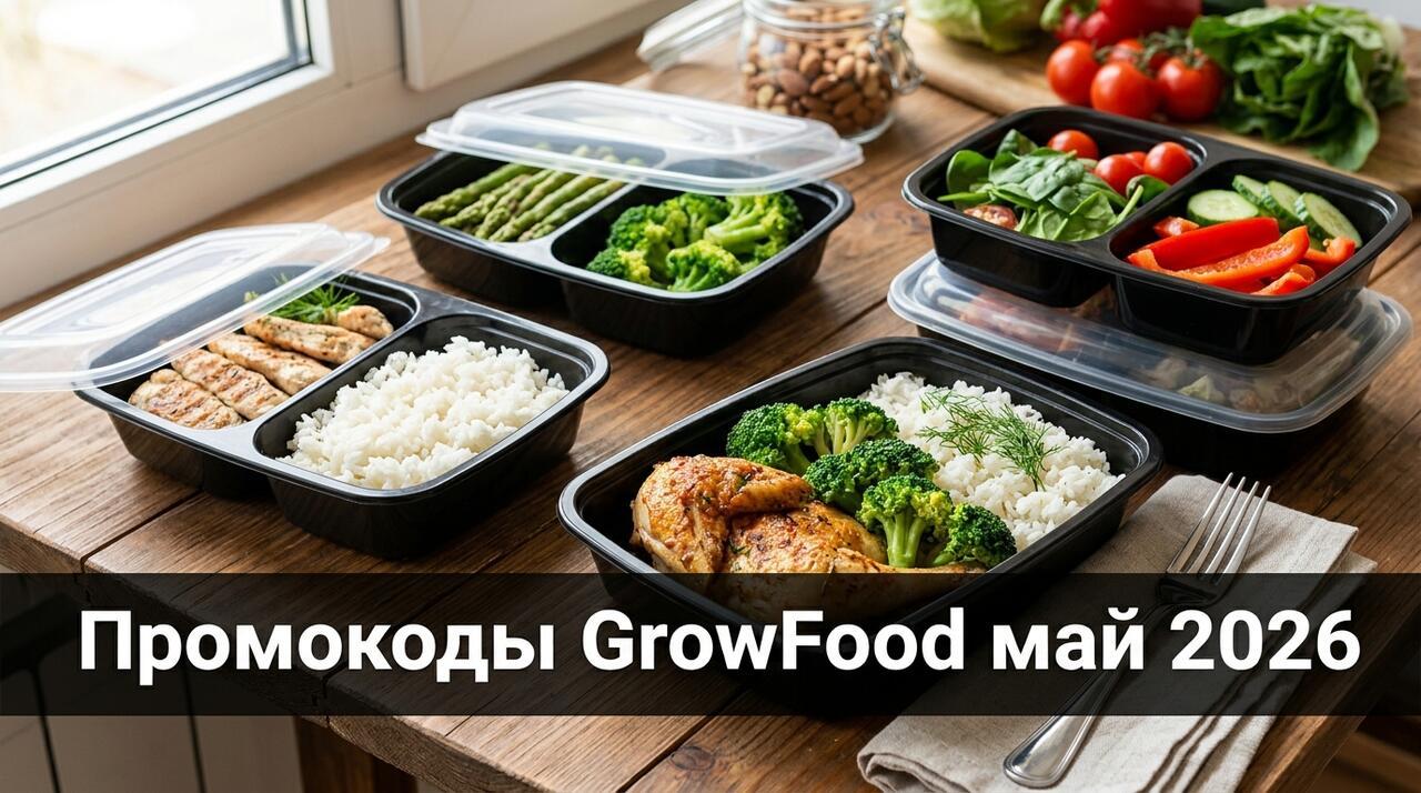 Промокоды GrowFood на май 2026: скидки на доставку здорового питания