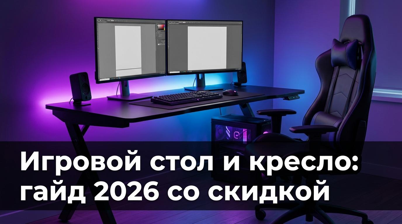 Игровой стол и кресло в 2026: что выбрать и где взять со скидкой 25%
