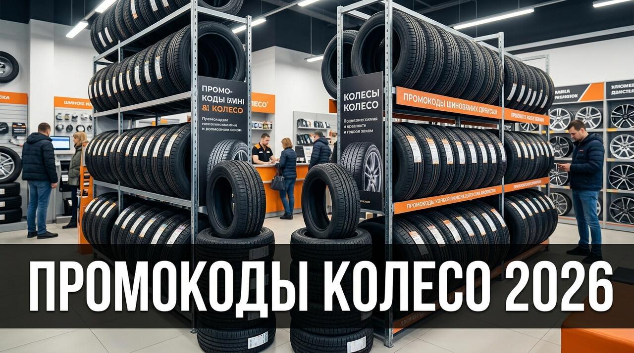 Промокоды Колесо на май 2026 — скидки на шины и диски