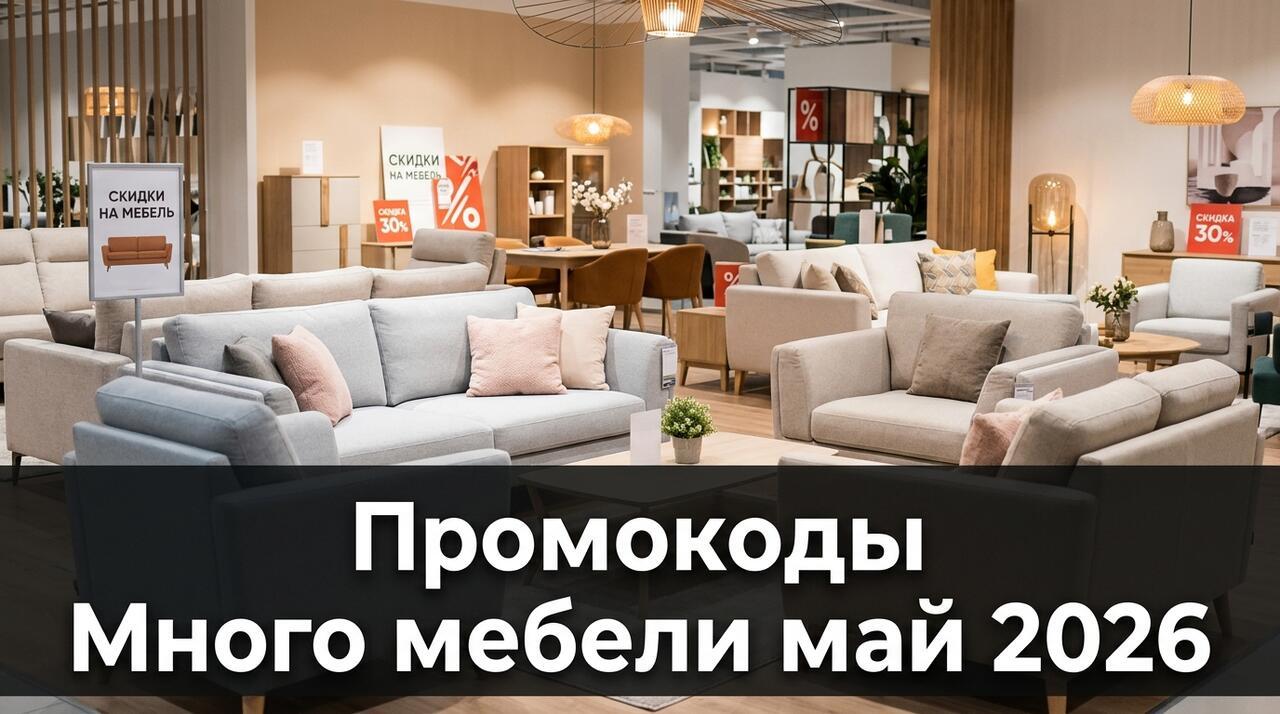 Промокоды Много мебели на май 2026: скидки на диваны и мягкую мебель