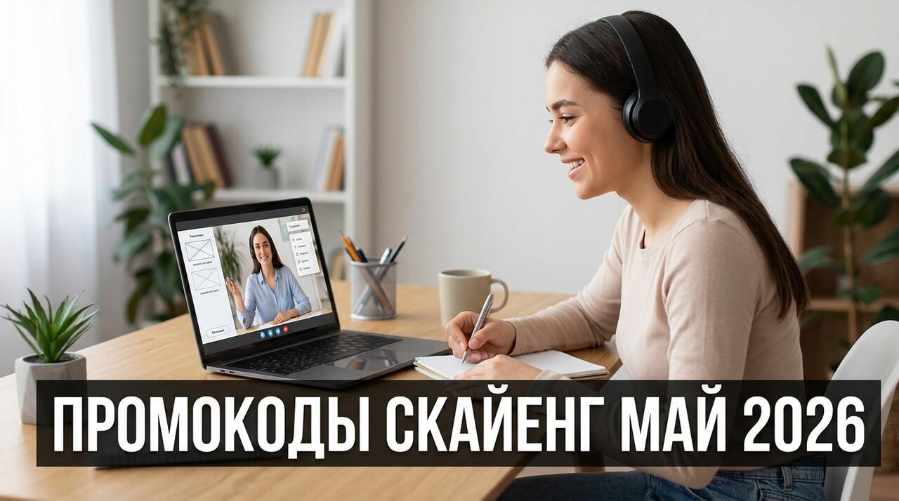 Промокоды Скайенг на май 2026: скидки на английский онлайн