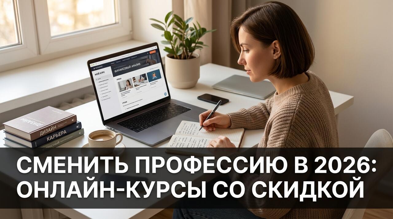 Сменить профессию в 2026: лучшие онлайн-курсы со скидкой до 55%