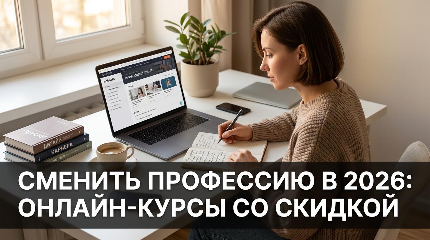 Сменить профессию в 2026: лучшие онлайн-курсы со скидкой до 55%