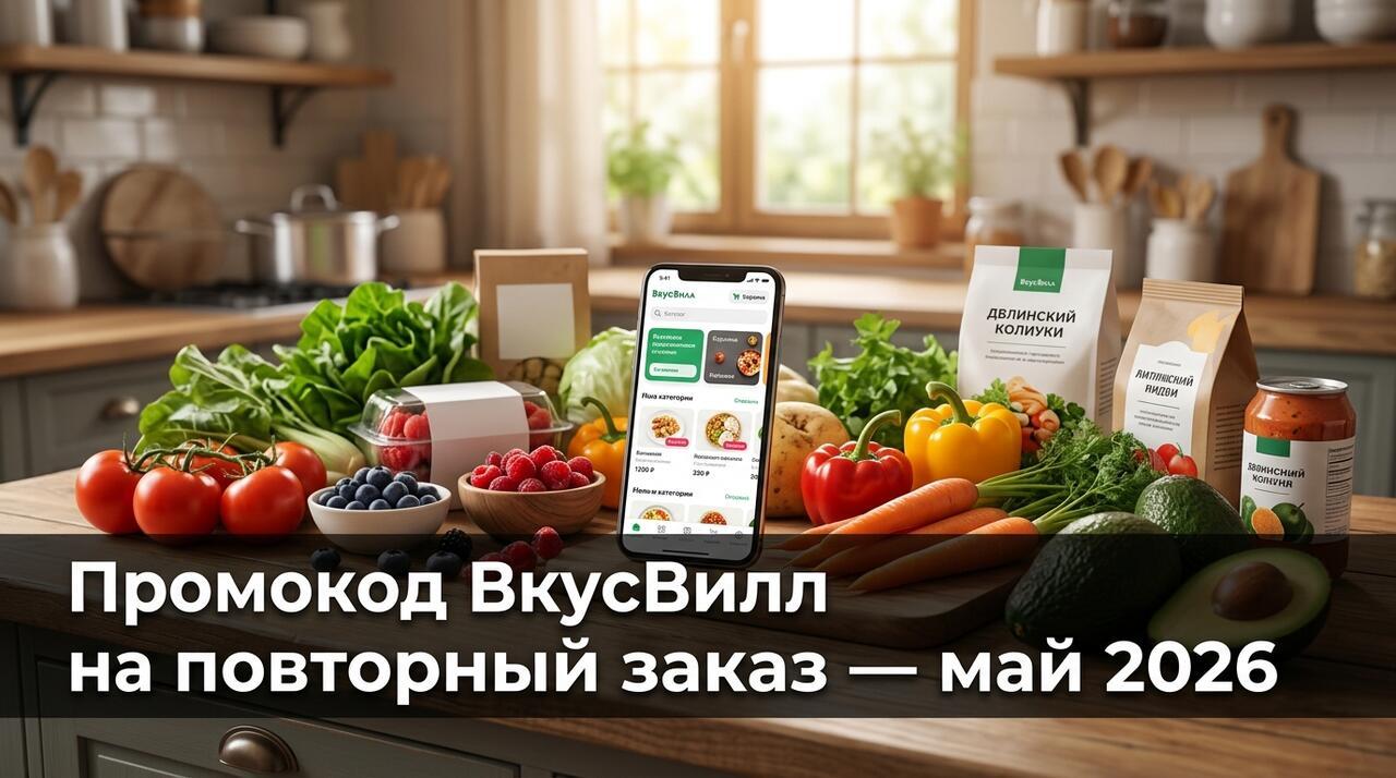 Промокод ВкусВилл на повторный заказ — май 2026: где найти и как сэкономить