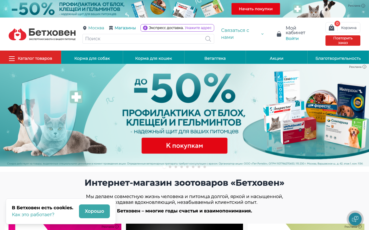 Скриншот сайта Бетховен (Bethowen)