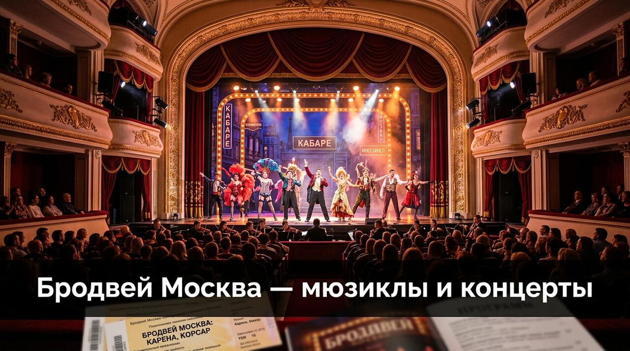 Broadway Moscow — билеты на бродвейские мюзиклы и концерты в театрах МДМ и «Маска» в Москве с электронной доставкой