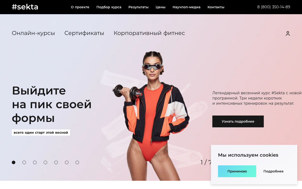 Скриншот сайта Сектаскул (Sektaschool)