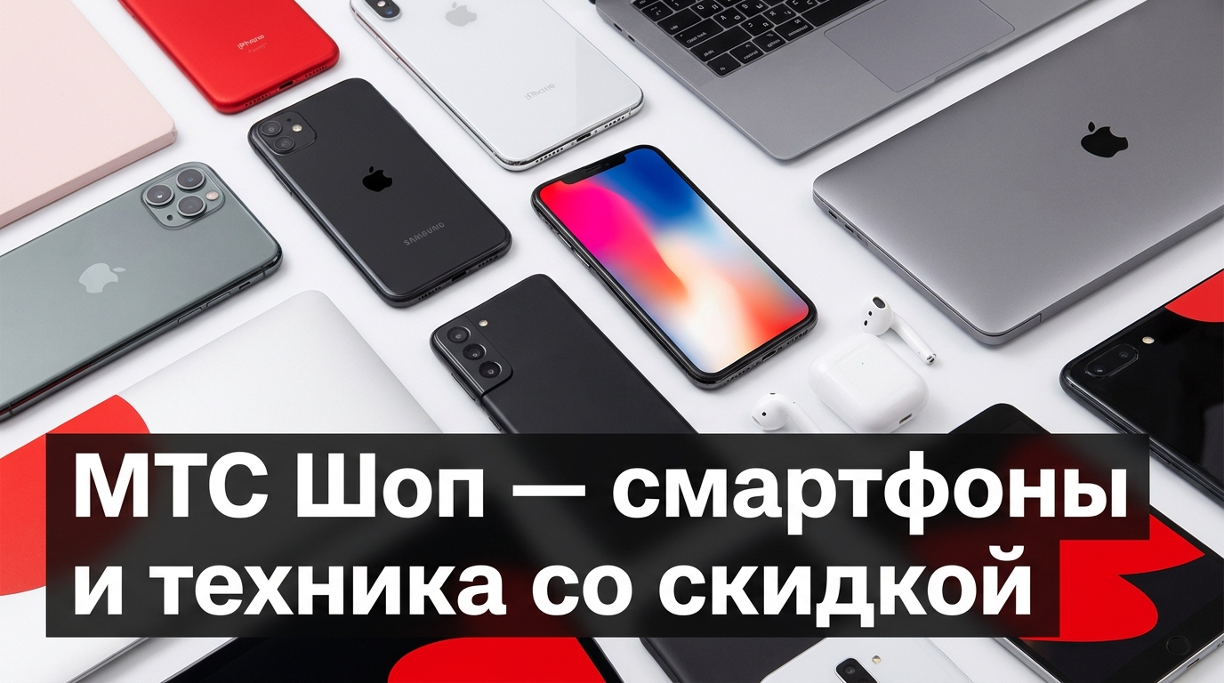 МТС Шоп — смартфоны, ноутбуки, бытовая техника + Trade-in до -70% и кешбэк