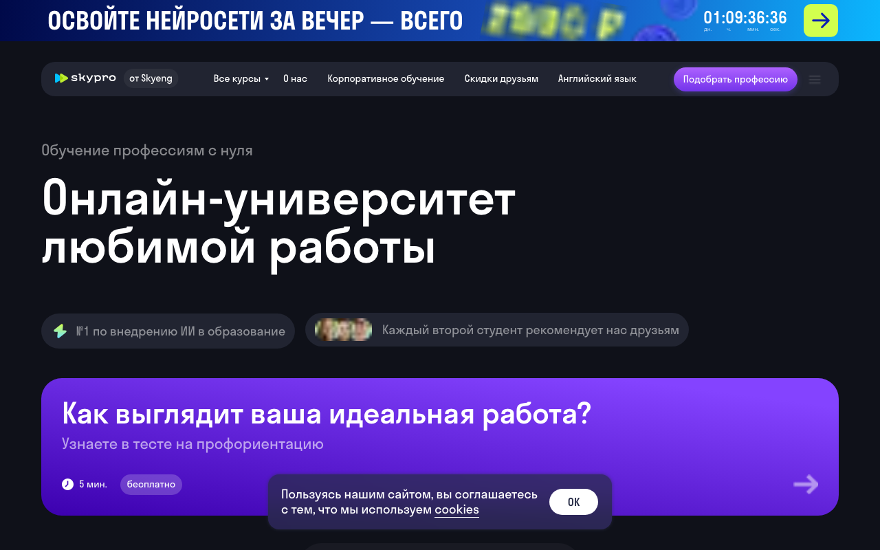 Скриншот сайта Скай Про (Sky Pro)