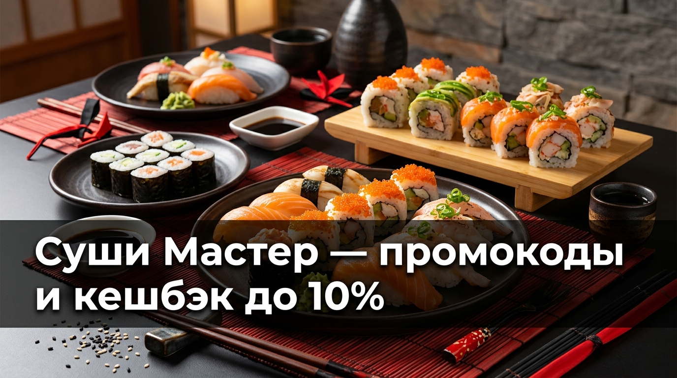 Суши Мастер — японская кухня и роллы с промокодами и кешбэком до 10%