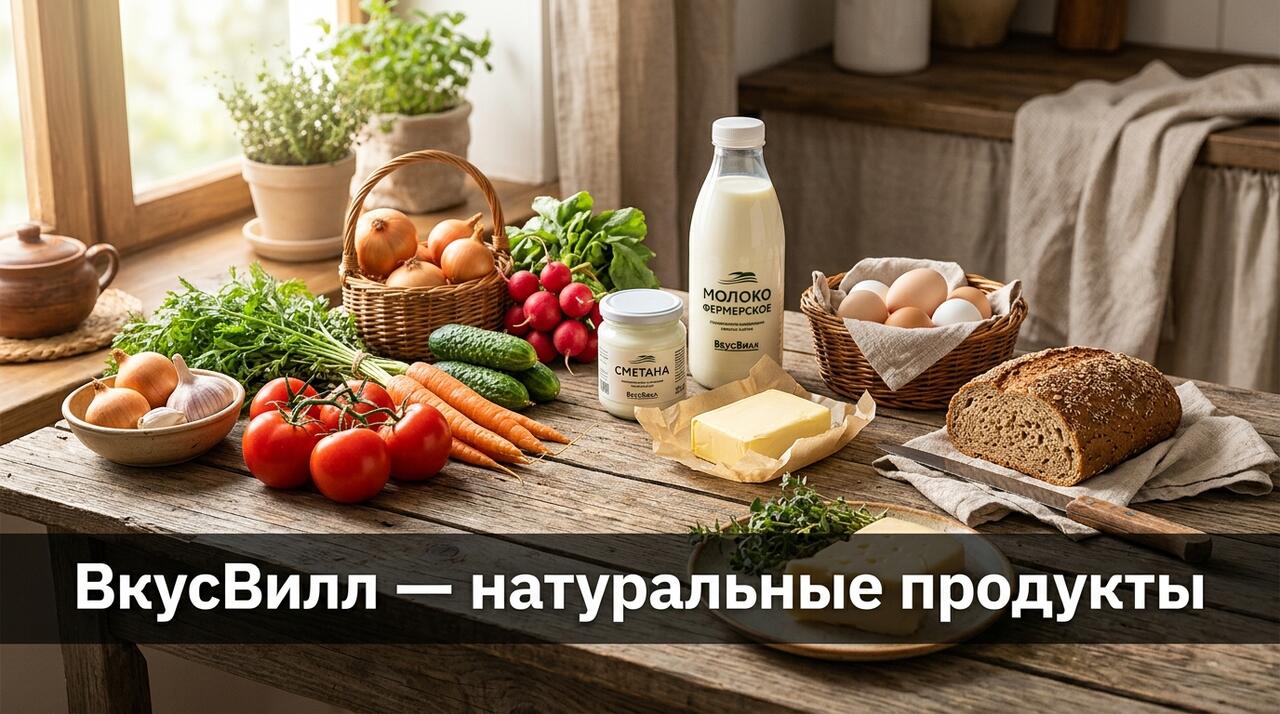 ВкусВилл — натуральные и фермерские продукты: молоко, овощи, хлеб, яйца