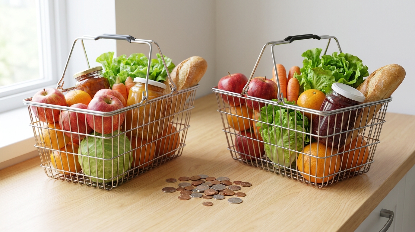 Сравнение цен на одинаковую корзину продуктов