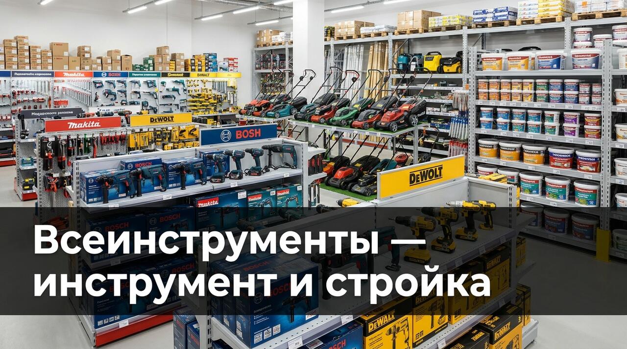 Промокоды ВсеИнструменты.ру — скидки на электроинструменты, садовую технику, крепёж и стройматериалы крупнейшего онлайн-гипермаркета DIY в России