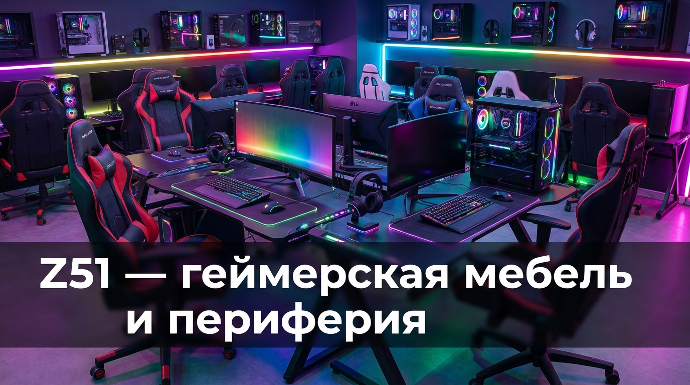 Промокоды Z51 (Zone 51) — скидки на игровые кресла, геймерские столы, периферию и комплектующие для ПК в официальном магазине Зона 51